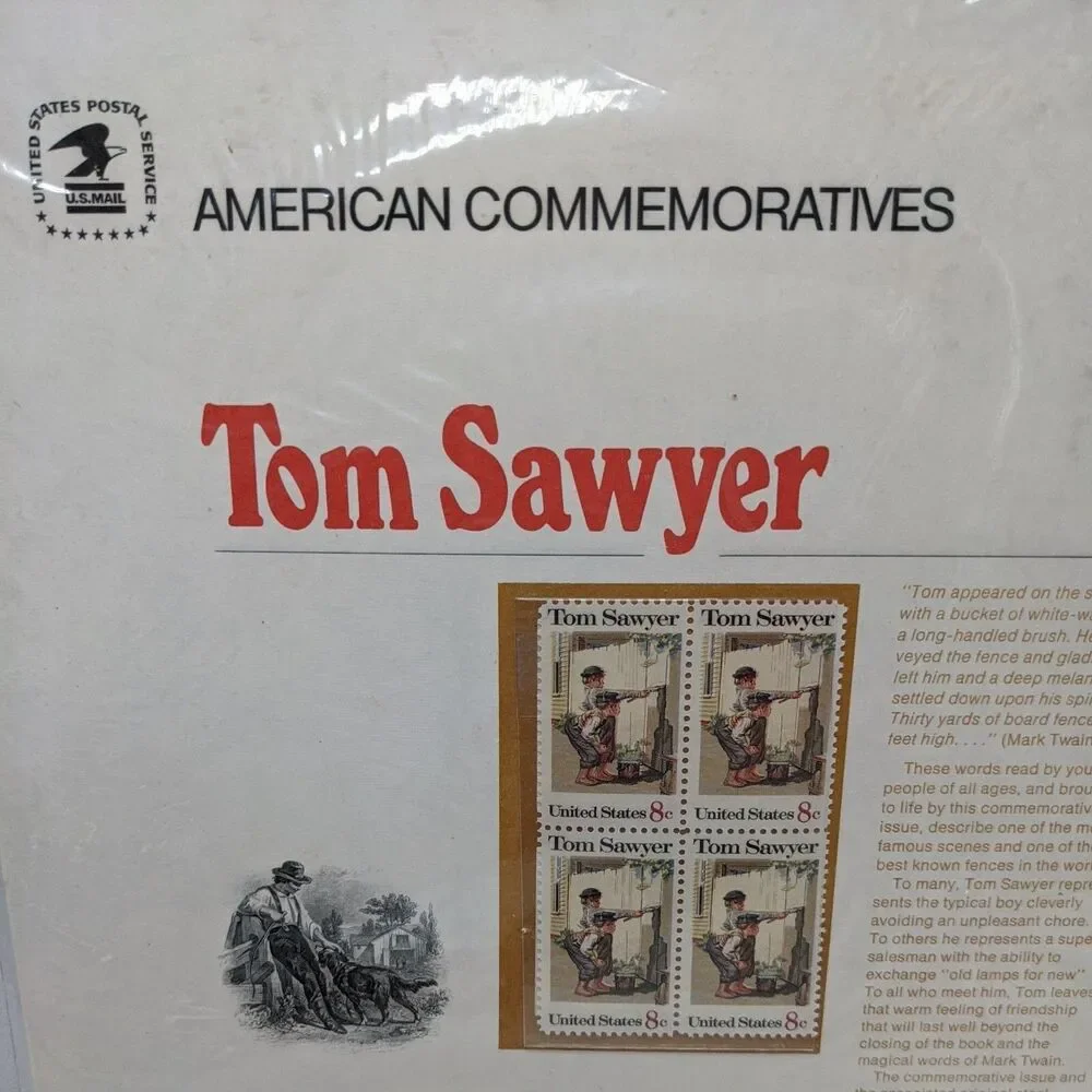 1972 American Commemoratives Tom Sawyer 8c Stamps 10/13/72